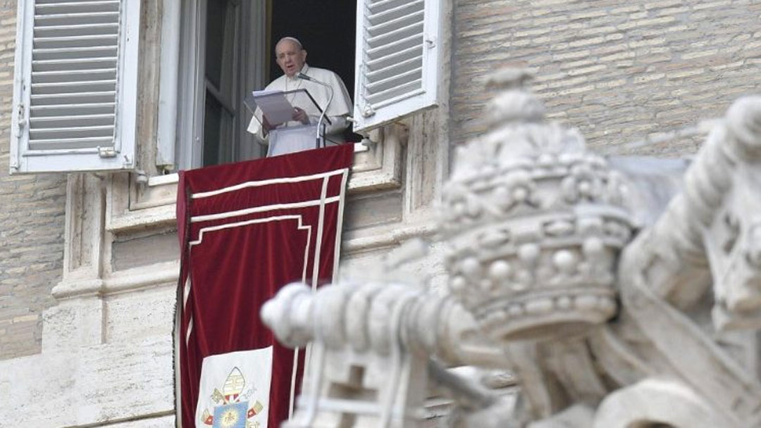 Papa Francisco no Regina Coeli 18/04/2021 (imagem: Vatican Media)